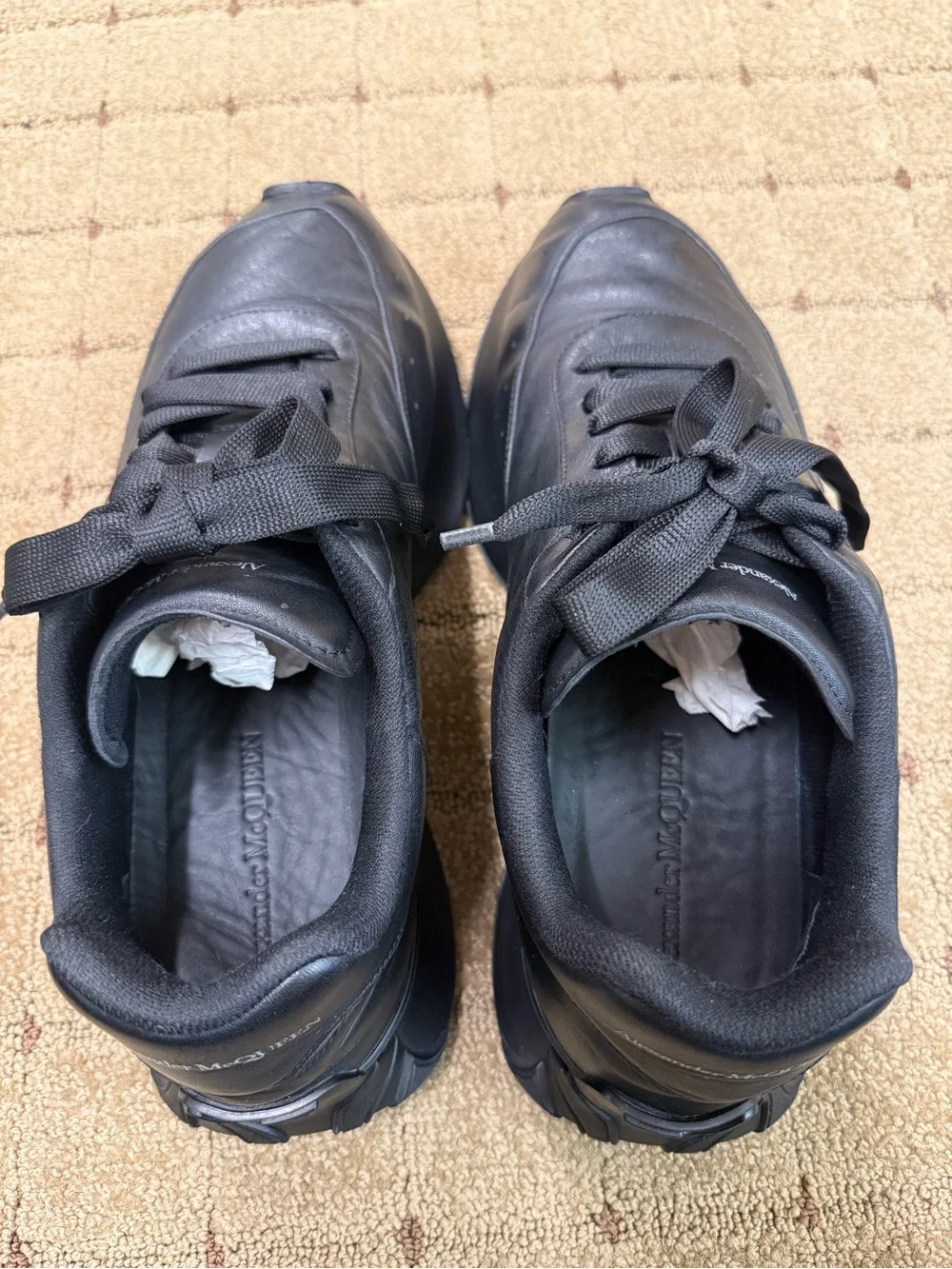 Alexander McQueen Black Leather Men’s Sneakers